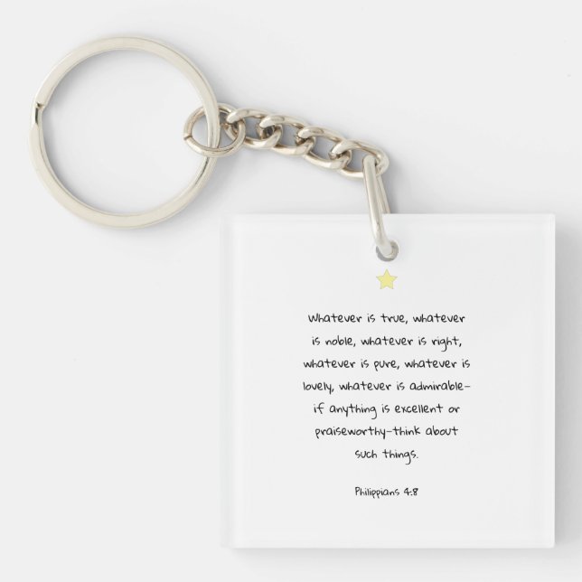 Inspirational Motivational Scripture Bible Quote Key Ring (Front)