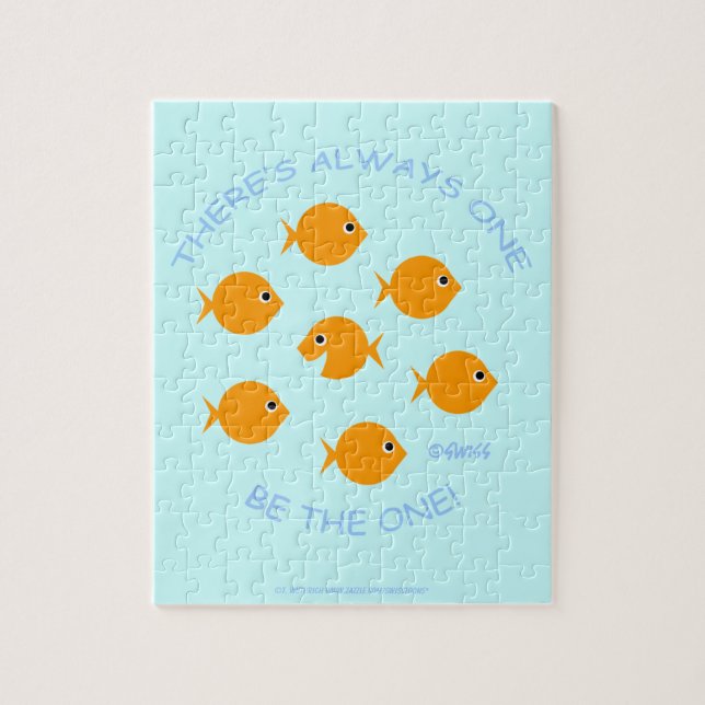 Inspirational Motto For Kids Cute Goldfish Cartoon Jigsaw Puzzle (Vertical)