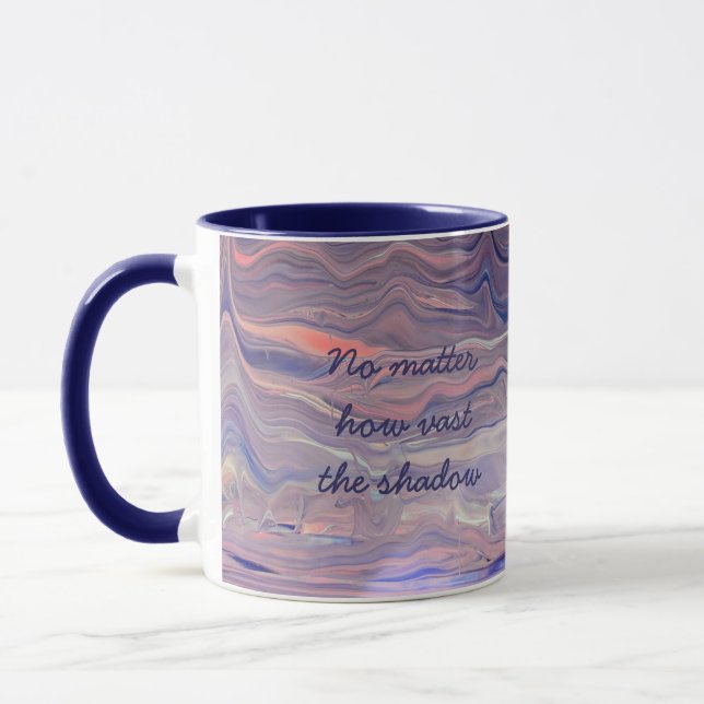 Inspirational Mountain Dawn Acrylic Pour Art Mug (Left)