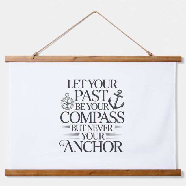Inspirational nautical quote design. hanging tapestry (Front)