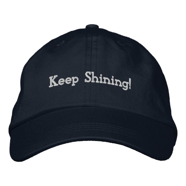 Inspirational Navy Adjustable Cap – "Keep Shining! (Front)