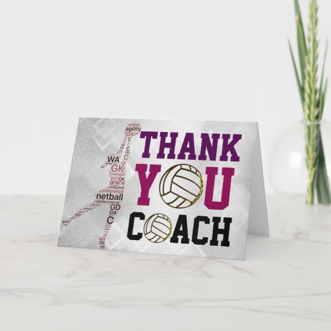 Inspirational Netball Coach Thank You Card (Front)