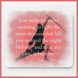 Inspirational Ninja Warrior Quote Mouse Pad