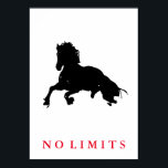 Inspirational No Limits Black White Horse Pop Art Poster<br><div class="desc">Wild Horses Digital Artworks,  Paintings,  Pictures and Images</div>