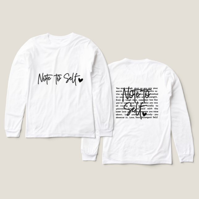 Inspirational Note To Self Tri-Blend Shirt (Design Front & Back)