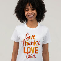 Inspirational Orange Give Thanks God Paint Script