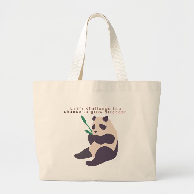 Inspirational Panda Illustration Tote Bag (Front)