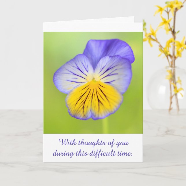 Inspirational Pansy Cancer Support Card (Yellow Flower)