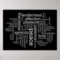 Inspirational Peace and Love Word Cloud Poster