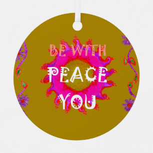 Inspirational Peace Be With You Vector Design Art Christmas Tree Decoration