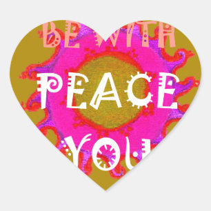 Inspirational Peace Be With You Vector Design Art Heart Sticker