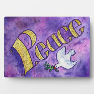 Inspirational Peace Word Art Custom Plaque Sign
