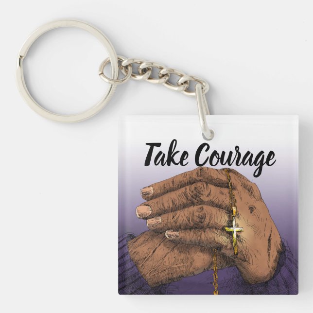 Inspirational photo keychain with poem (Front)