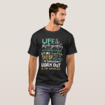 Inspirational Photography Life Quote Photographer T-Shirt<br><div class="desc">Life is like photography. Focus on what's important and capture the good times. Inspirational and motivational quote design for photographers. Cool vintage retro typography merchandise for those who love taking photos, member of photography club. Perfect for amateur or professional photographers who carry cameras and lenses everywhere. Great Christmas gift and...</div>