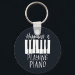 Inspirational Pianist Happiness is Playing Piano Key Ring<br><div class="desc">Vintage and retro design for musician,  piano player,  orchestra member and music lover. Cool and funny distressed design merchandise for pianist. Perfect for piano teacher,  singer and songwriter. Great Christmas gift and birthday present for grandson,  mother,  granddaughter,  father,  son,  daughter,  brother,  sister,  friends,  colleague and co-worker.</div>