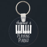 Inspirational Pianist Happiness is Playing Piano Key Ring<br><div class="desc">Vintage and retro design for musician,  piano player,  orchestra member and music lover. Cool and funny distressed design merchandise for pianist. Perfect for piano teacher,  singer and songwriter. Great Christmas gift and birthday present for grandson,  mother,  granddaughter,  father,  son,  daughter,  brother,  sister,  friends,  colleague and co-worker.</div>