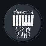 Inspirational Pianist Happiness is Playing Piano Magnet<br><div class="desc">Vintage and retro design for musician,  piano player,  orchestra member and music lover. Cool and funny distressed design merchandise for pianist. Perfect for piano teacher,  singer and songwriter. Great Christmas gift and birthday present for grandson,  mother,  granddaughter,  father,  son,  daughter,  brother,  sister,  friends,  colleague and co-worker.</div>