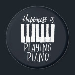 Inspirational Pianist Happiness is Playing Piano Magnet<br><div class="desc">Vintage and retro design for musician,  piano player,  orchestra member and music lover. Cool and funny distressed design merchandise for pianist. Perfect for piano teacher,  singer and songwriter. Great Christmas gift and birthday present for grandson,  mother,  granddaughter,  father,  son,  daughter,  brother,  sister,  friends,  colleague and co-worker.</div>