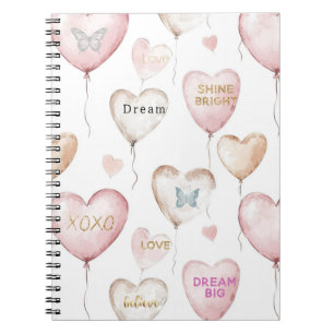Inspirational Pink Cream Hearts Notebook