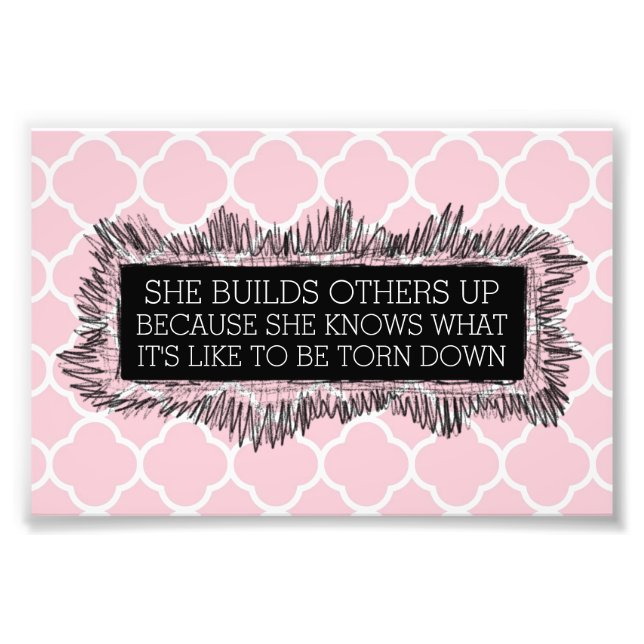 Inspirational Pink Quatrefoil Photo Print (Front)