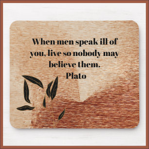 Inspirational Plato Quote Floral Accent Mousepad