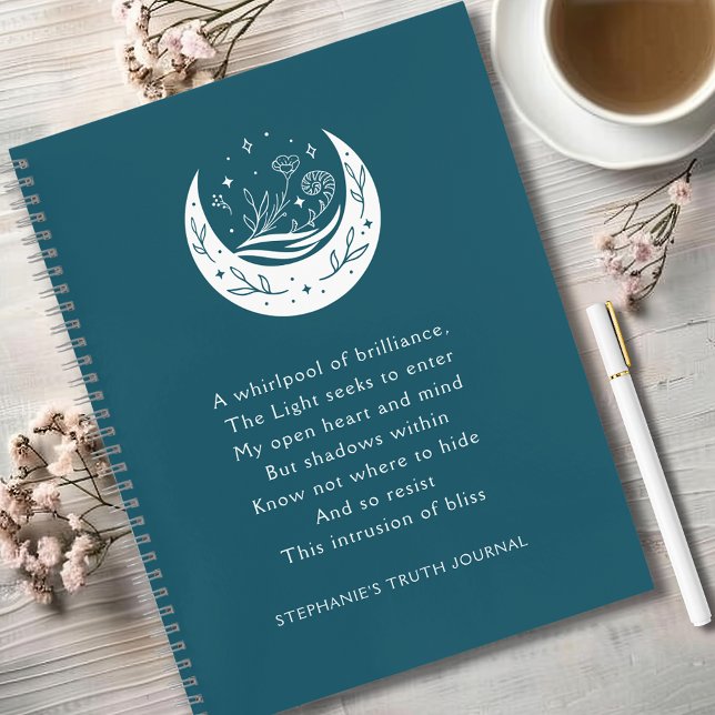 Inspirational Poem Floral Moon Teal Truth Journal (Inspirational Poem Floral Moon Teal Truth Journal)
