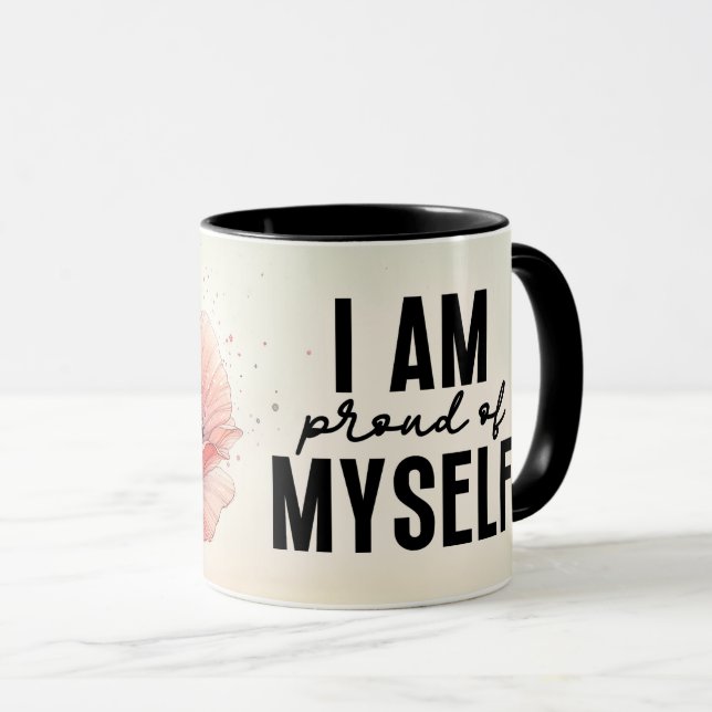 Inspirational/Positive Floral Quote Wrap  Mug (Front Right)