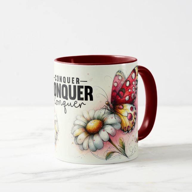 Inspirational/Positive Floral Quote Wrap  Mug (Front Right)