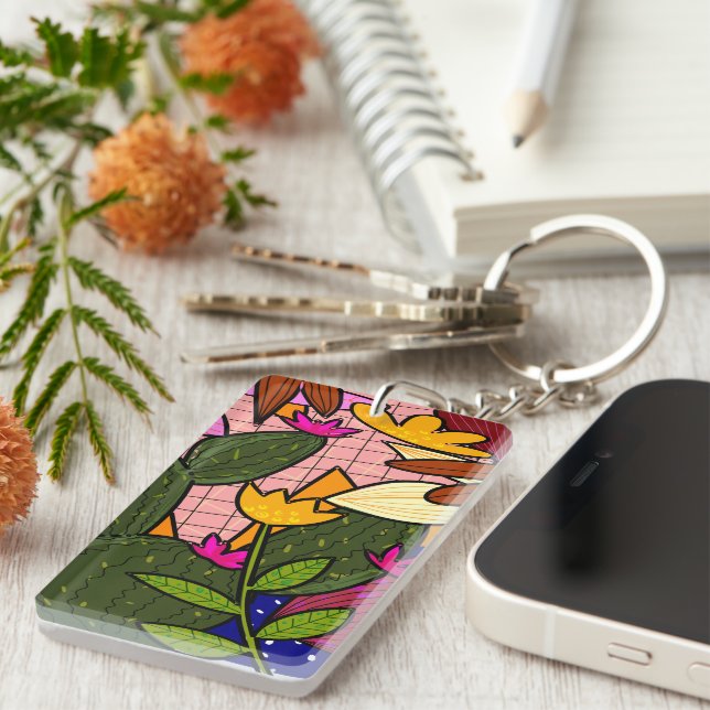 Inspirational Positive Quote Modern Typography Pos Key Ring (Front Right)