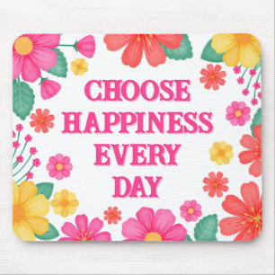 Inspirational Positivity Customisable Floral Mouse Pad