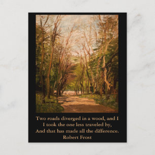 Inspirational postcard Quote Robert Frost