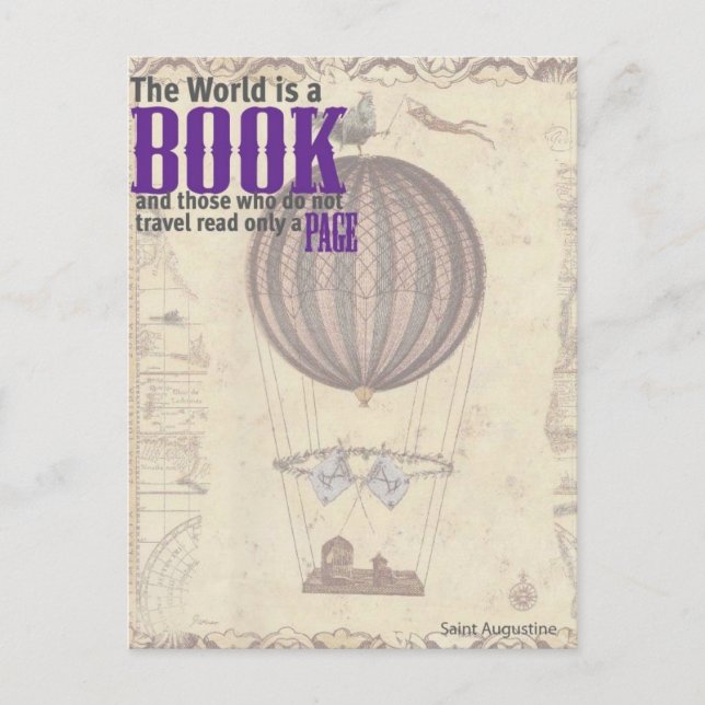 Inspirational Postcards : The world is a book... (Front)
