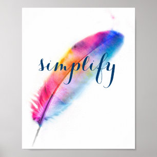 inspirational poster simplify colourful feather