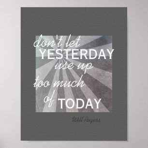 inspirational poster Will Rogers quote dark grey