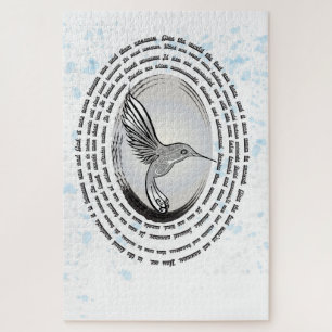 Inspirational prayer hummingbird ink watercolor jigsaw puzzle