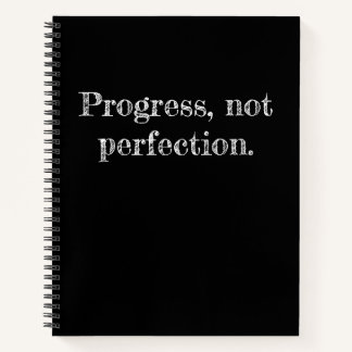 Inspirational Progress Quote Black Journal