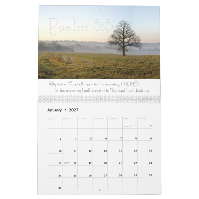 Inspirational Psalms scripture calendar 2013 (Jan 2027)