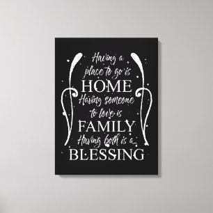 Inspirational Quote about Home - Family - Blessing Canvas Print