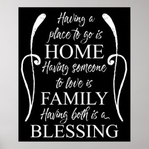 Inspirational Quote about Home - Family - Blessing Poster