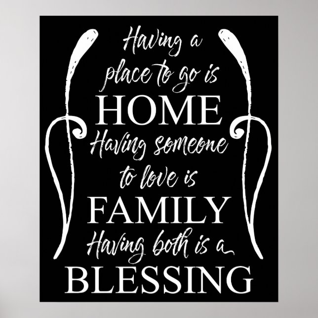 Inspirational Quote about Home - Family - Blessing Poster (Front)