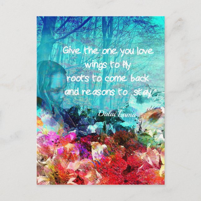 Inspirational quote among corals postcard (Front)