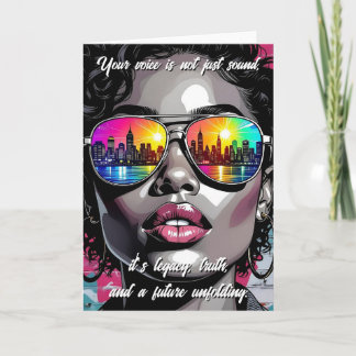 Inspirational Quote and City Woman Card