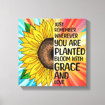 Inspirational Quote and Hand Drawn Sunflower