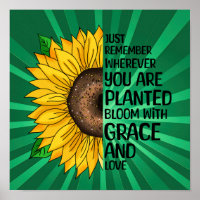 Inspirational Quote and Hand Drawn Sunflower