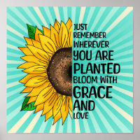 Inspirational Quote and Hand Drawn Sunflower