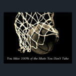 Inspirational Quote Basketball Vintage Sepia Poster<br><div class="desc">I Love This Game. Popular Sports - Basketball Game Ball Image.</div>
