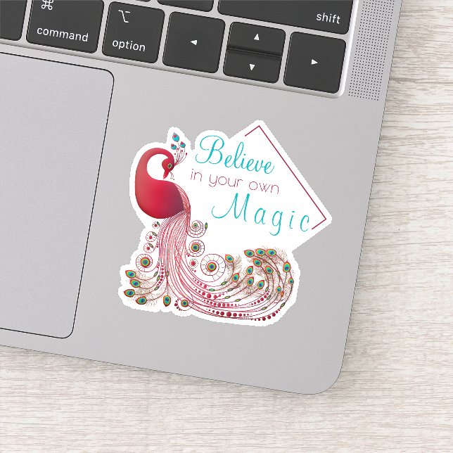 Inspirational Quote Beautiful Peacock (Detail)