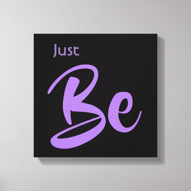 Inspirational Quote Black and Purple Typography Canvas Print (Front)