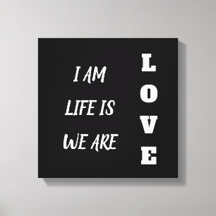 Inspirational Quote Black and White Typography Canvas Print