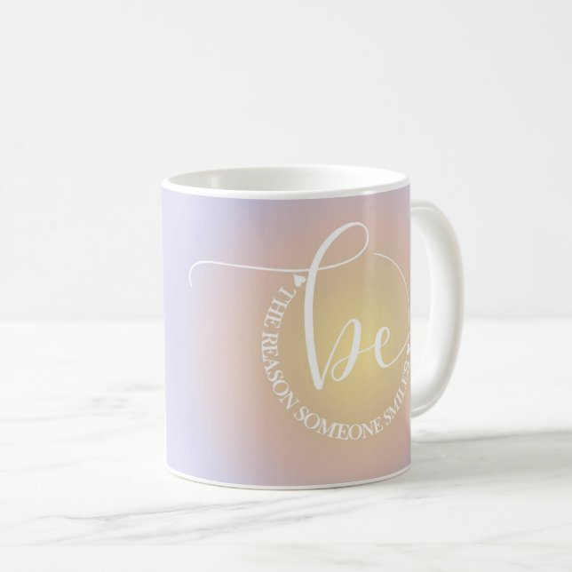 Inspirational Quote Blue Be Someone's Smile Coffee Mug (Front Right)